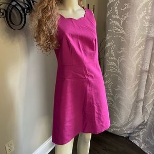 Size 4 Flirty Scalloped Magenta Dress